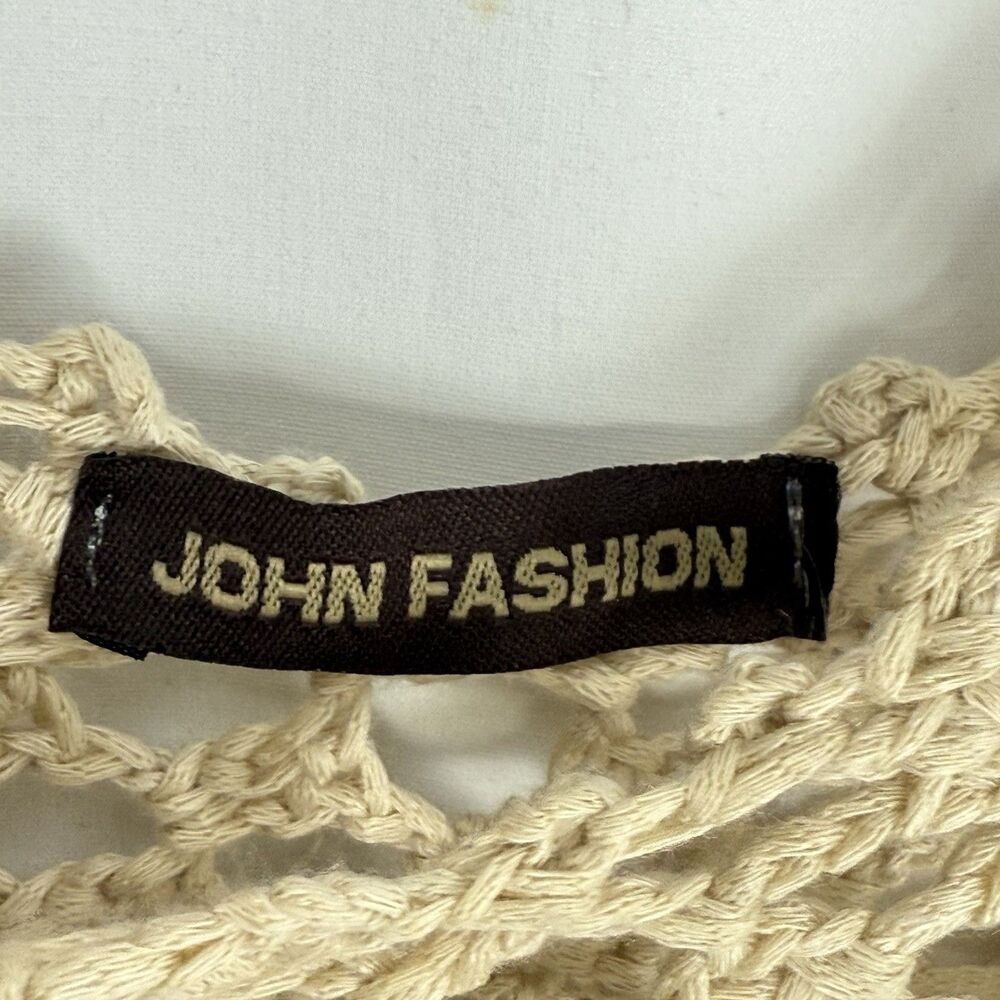John Fashion Women’s Macrame Crochet Tunic Top Green XL Boho Festival Beachy - Picture 14 of 16